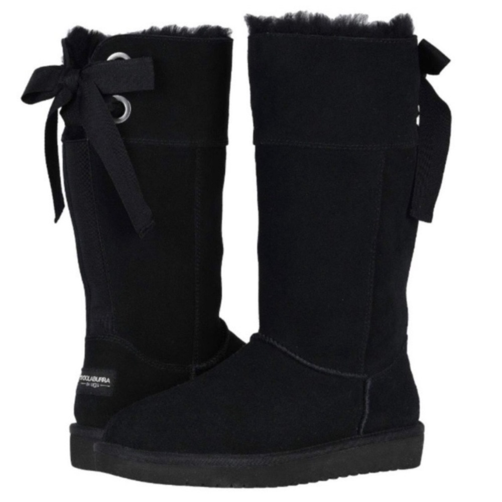 SUMMER SALE Size 8 UGG Koolaburra ANDRAH TALL Black Suede Fur Boots (negotiable)